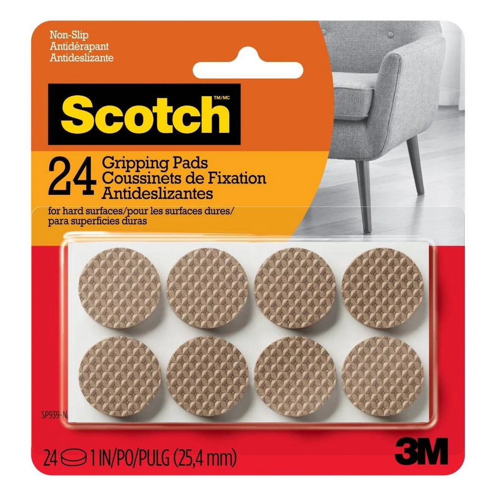 3M SCOTCH 1" GRIPPING PADS 24pk