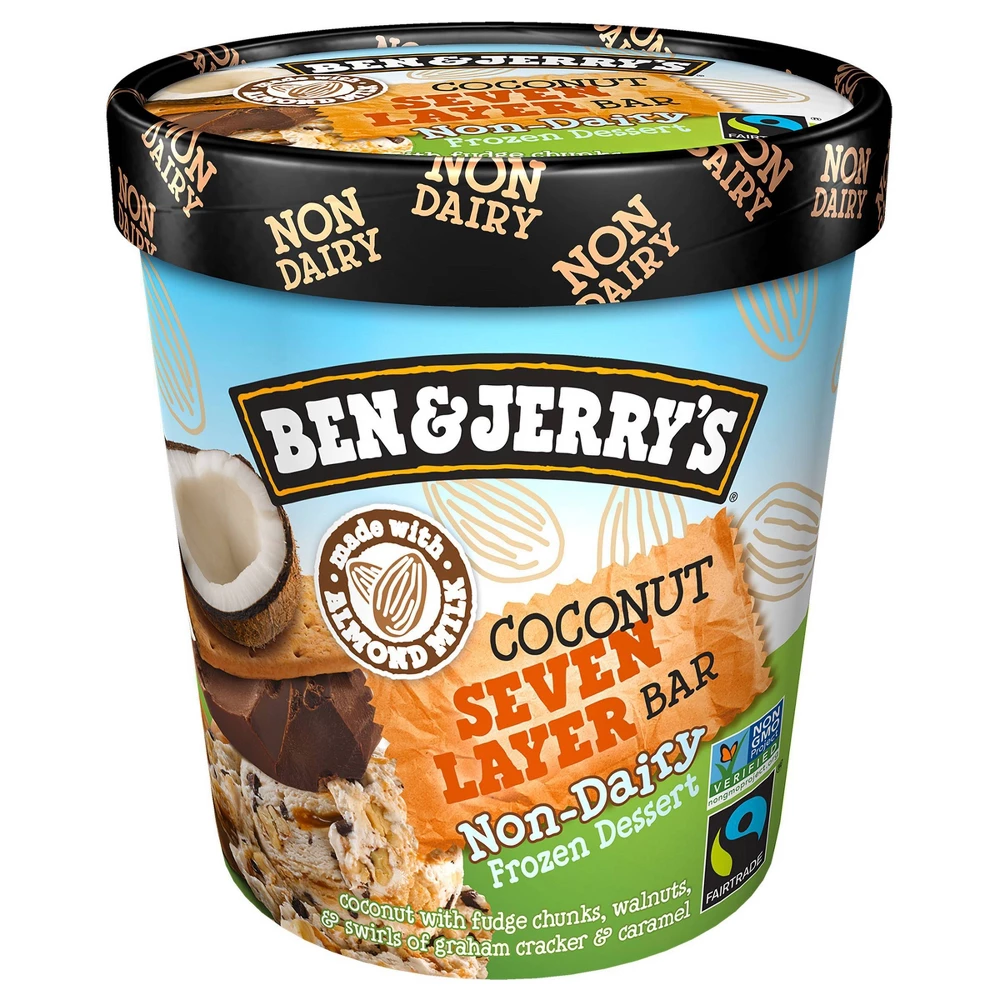 BEN&JERRY'S NON DAIRY ICE CREAM COCONUT SEVEN LAYER BAR 1pt