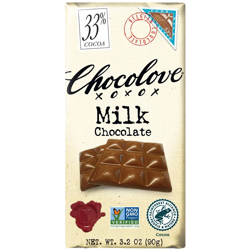 CHOCOLOVE 33% COCOA MILK 3.2oz[KEHE]