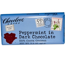 CHOCOLOVE 55% COCOA PEPPERMINT 3.2oz[KEHE]