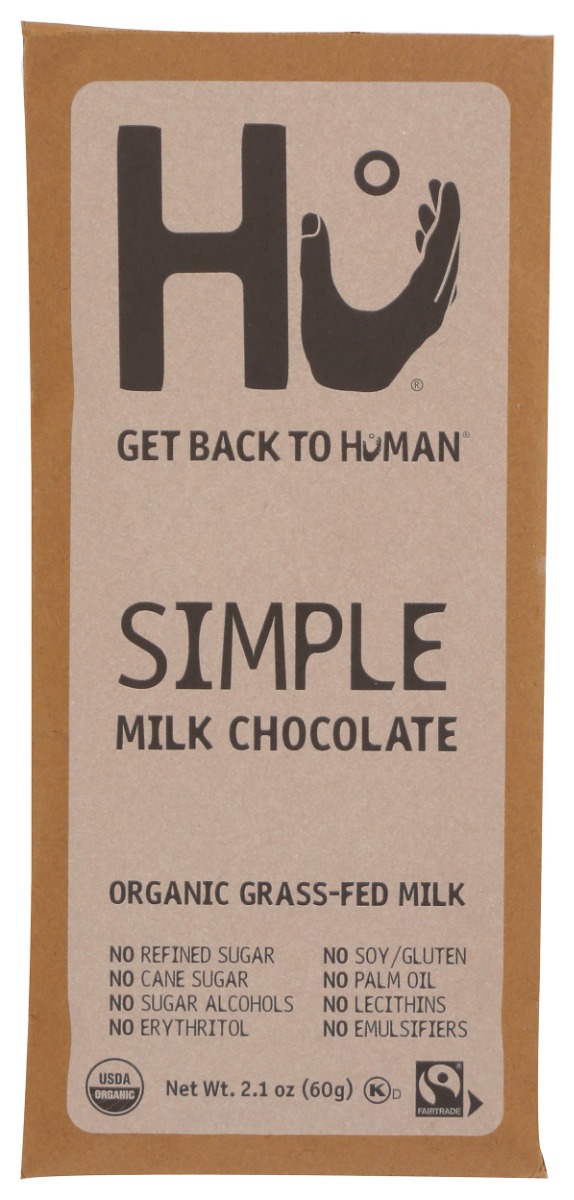 HU KITCHEN BAR ORG GRASS FED MILK CHOC SIMPLE 2.1oz[NU]