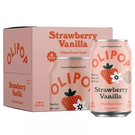 [OUT OF STOCK] OLIPOP STRAWBERRY VANILLA 4-12oz[RAIN]